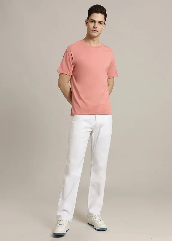 Men's Shirts with Snap ButtonsPeach Regular Fit T-shirt