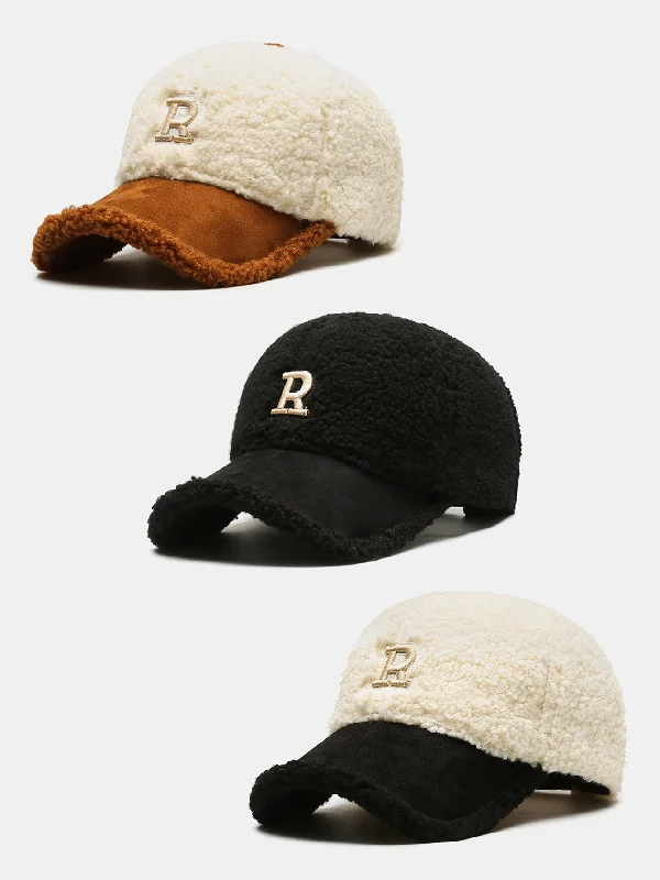 Designer Trucker Hats3 Pieces Plush Winter Warm Letter Baseball Cap