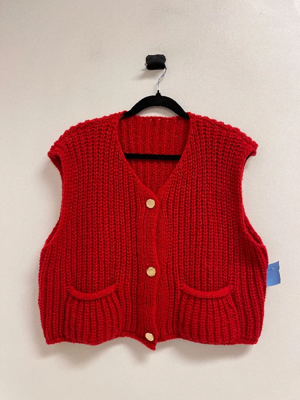 Luxurious Men's Cashmere CoatsVest Sweater By Shein In Red, Size: 2x