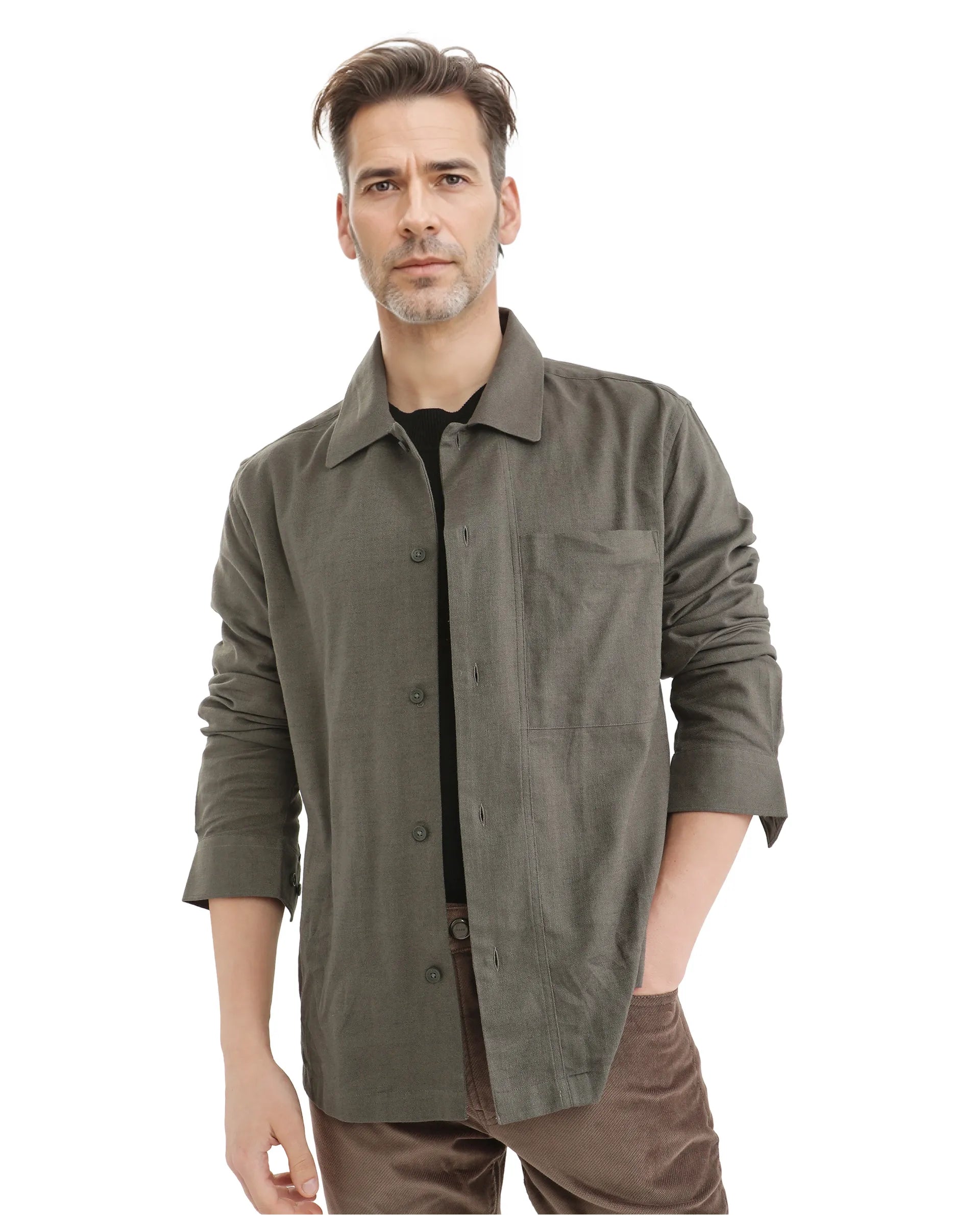 Men's Color-Blocking Shirts for a Statement LookRare Rabbit Men Combi Olive Knitted Jacquard Fabric Full Sleeve Regular Fit Textured Solid Shirt Men's Color-Blocking Shirts for a Statement LookRare Rabbit Men Combi Olive Knitted Jacquard Fabric Full Sleeve Regular Fit Textured Solid Shirt