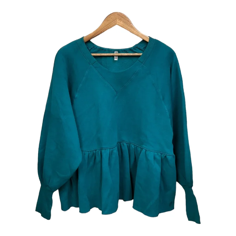 Men's Hoodies with Secret CompartmentsSweatshirt Crewneck By Free People In Teal, Size: Xs