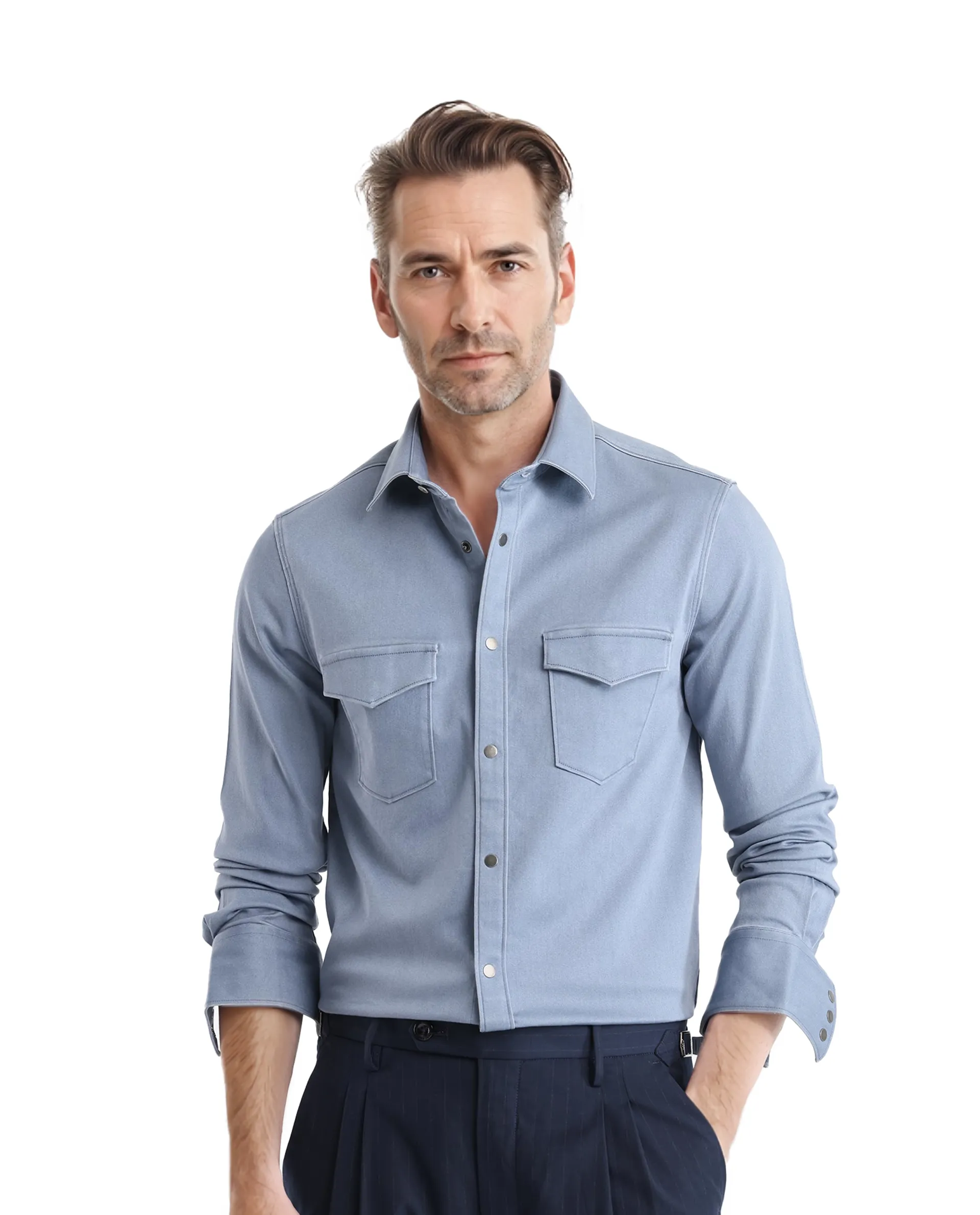 Men's Collared Shirts for Formal OccasionsRare Rabbit Men Xenor Blue Full Sleeve Collared Neck Plain Shirt Men's Collared Shirts for Formal OccasionsRare Rabbit Men Xenor Blue Full Sleeve Collared Neck Plain Shirt