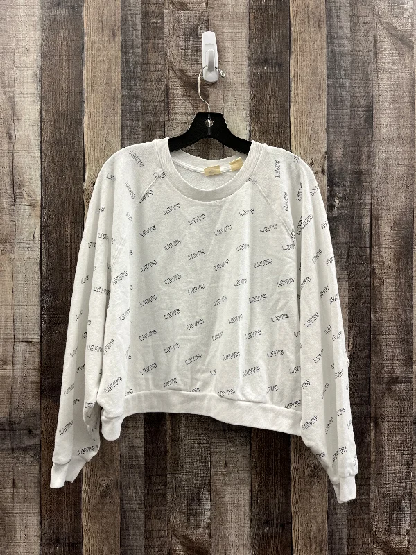 Trendy Men's Patterned HoodiesSweatshirt Crewneck By Levis In White, Size: Xxl