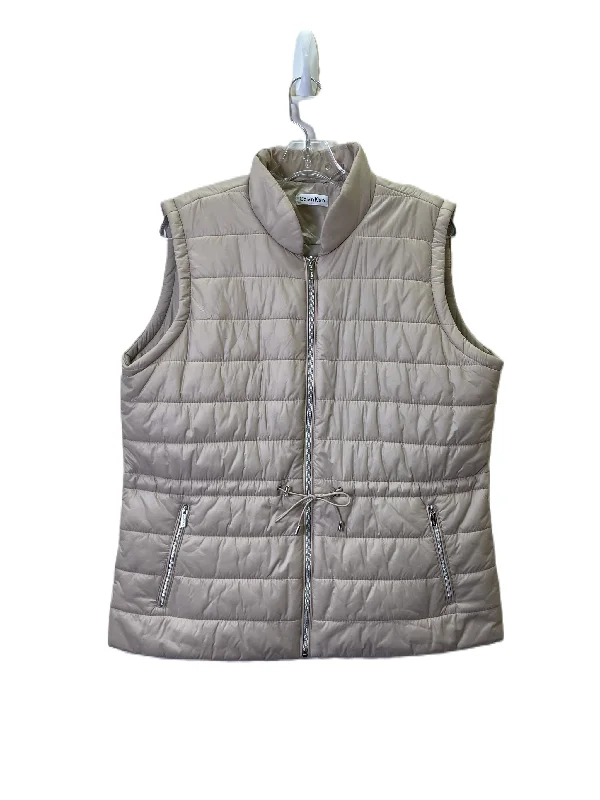 Men's Coats for Skinny MenVest Puffer & Quilted By Calvin Klein In Tan, Size: L