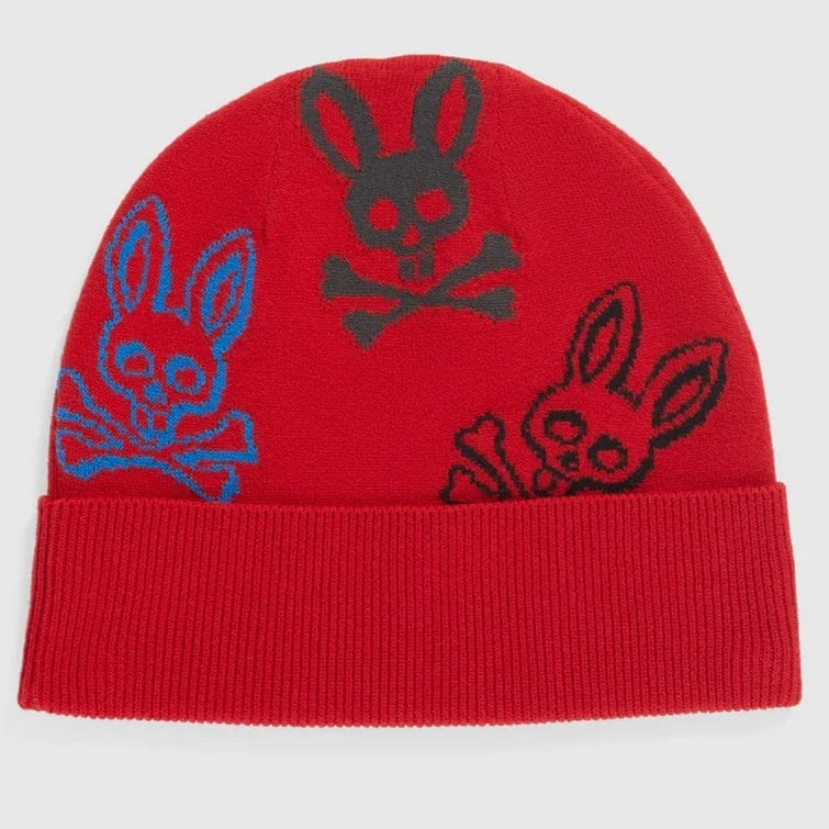 Modern Snapback CapsPsycho Bunny Lacomb Beanie (Red) B6A174W1HT