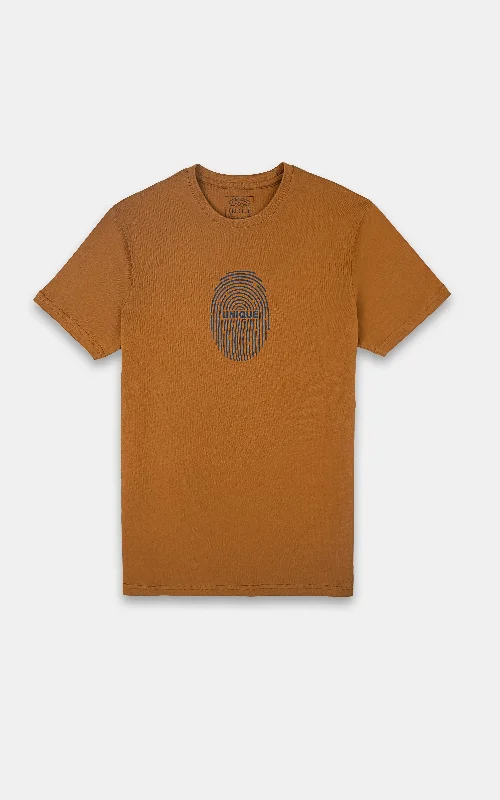 Men's Shirts with Hook-and-Loop ClosuresGRAPHIC T-SHIRT MUSTARD