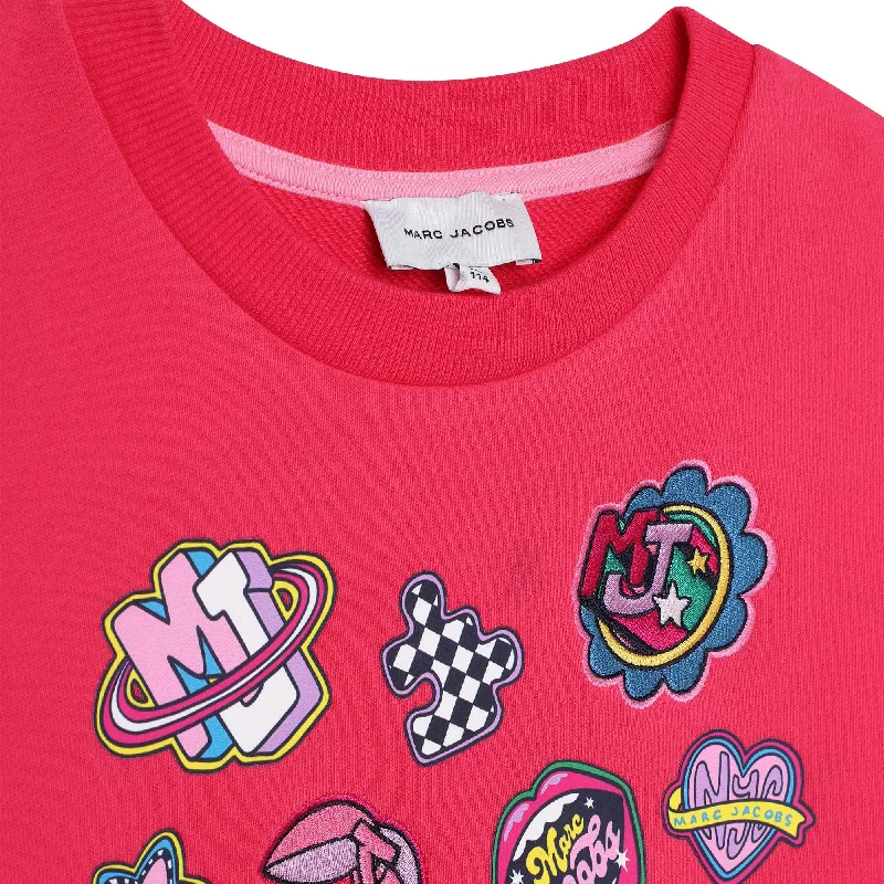 Men's Sweaters with Tailored FitsPink Logo Patch Sweatshirt