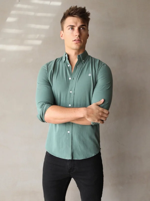 Men's Shirts with Wingtip CollarsNewburgh Slim Fit Shirt - Forest Green