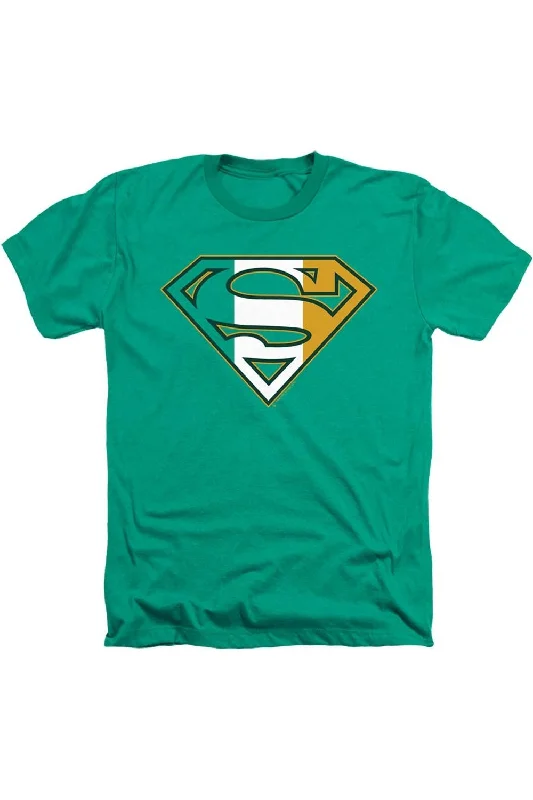 Men's Shirts with Double-Breasted DesignsSuperman Irish Shield Adult Heather Tee / T-Shirt Men's Shirts with Double-Breasted DesignsSuperman Irish Shield Adult Heather Tee / T-Shirt