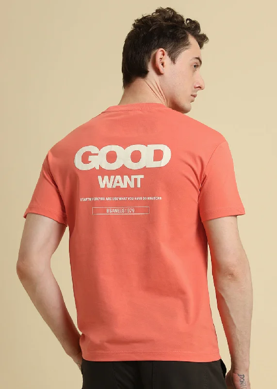 Men's Shirts with Wrinkle-Resistant FabricTypo Orange Oversized T-shirt