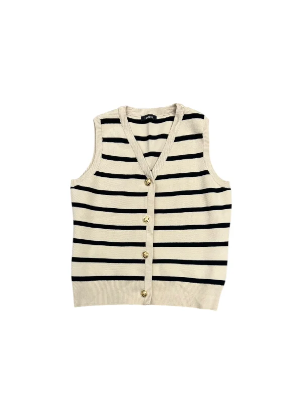 Men's Coats for Snowy WeatherVest Sweater By FASHION In Striped Pattern, Size: L