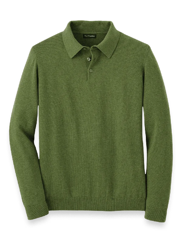 Men's Shirts with Custom MonogramsSupima Cotton Three Button Polo - Olive