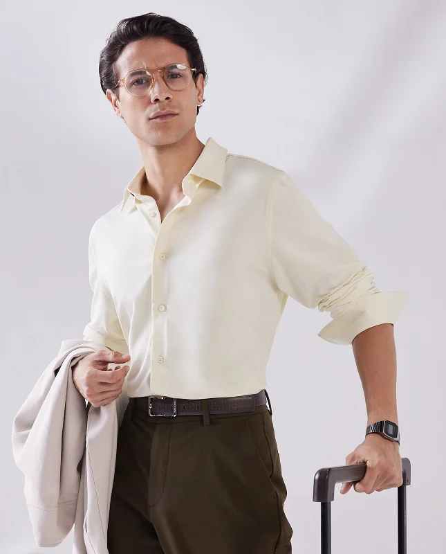 Comfortable Men's Flannel ShirtsRare Rabbit Men Tour Pastel Yellow Cotton Polyester Elastane Fabric Full Sleeve Collared Collar Button Closure Plain Knitted Formal Shirt Comfortable Men's Flannel ShirtsRare Rabbit Men Tour Pastel Yellow Cotton Polyester Elastane Fabric Full Sleeve Collared Collar Button Closure Plain Knitted Formal Shirt