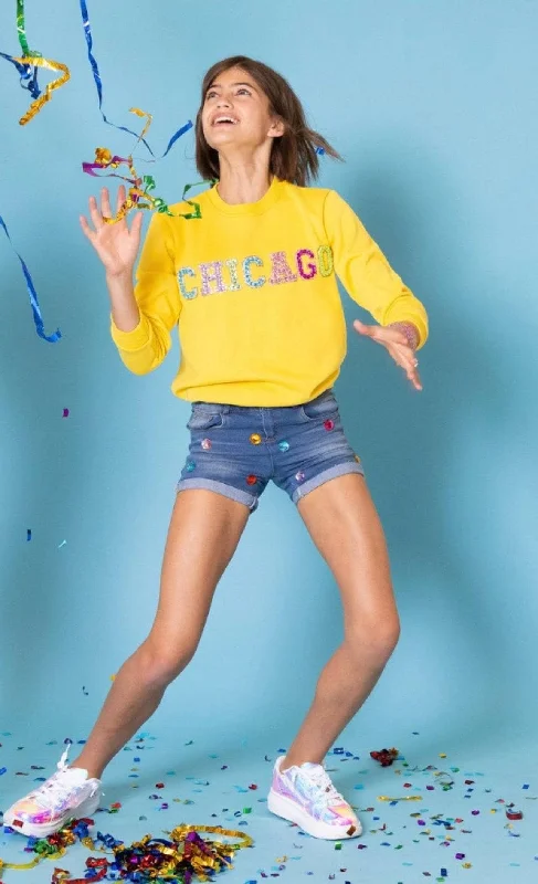 Stylish Men's Turtleneck SweatersChicago Gem Sweatshirt - Yellow