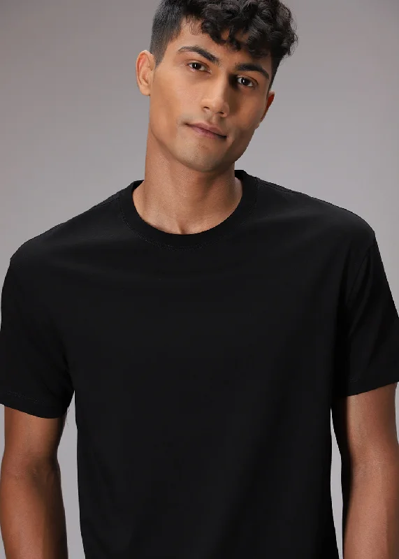 Striped Men's TopsBlack Regular Fit T-shirt
