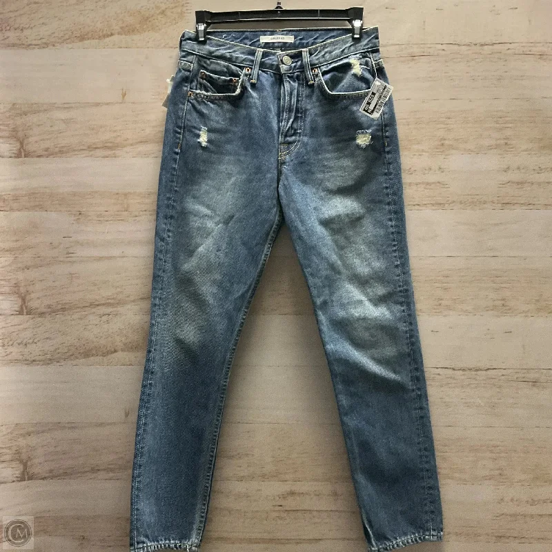 Cool Distressed Men's JeansJeans Straight By Clothes Mentor In Blue Denim, Size: 2