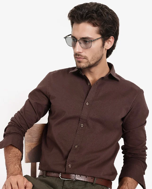 Men's Layering Shirts for Seasonal TransitionsRare Rabbit Men's Arlet Brown Cotton Fabric Full Sleeve Regular Fit Solid Shirt Men's Layering Shirts for Seasonal TransitionsRare Rabbit Men's Arlet Brown Cotton Fabric Full Sleeve Regular Fit Solid Shirt