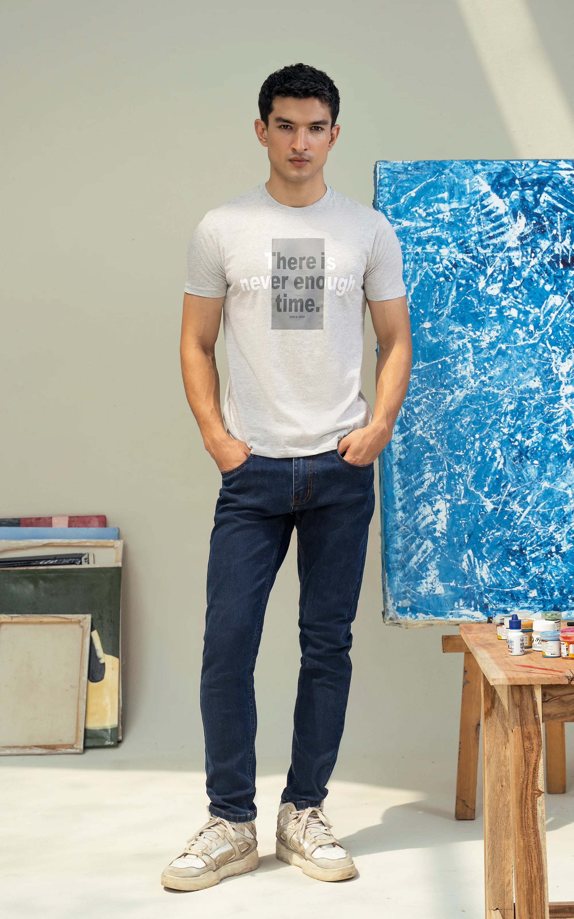 Men's Shirts for BoatingHEATHER GREY GRAPHIC T SHIRT