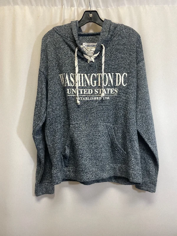 Men's Hoodies with Kangaroo PocketsSweatshirt Hoodie By Clothes Mentor In Navy, Size: M Men's Hoodies with Kangaroo PocketsSweatshirt Hoodie By Clothes Mentor In Navy, Size: M