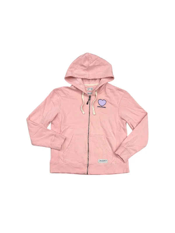 Men's Hoodies for GymSweatshirt Hoodie By Life Is Good In Pink, Size: L