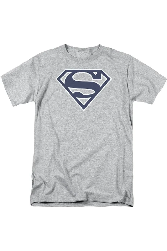 Men's Shirts with Roll-Up SleevesSuperman Navy & White Shield Short Sleeve Adult Tee / T-Shirt Men's Shirts with Roll-Up SleevesSuperman Navy & White Shield Short Sleeve Adult Tee / T-Shirt