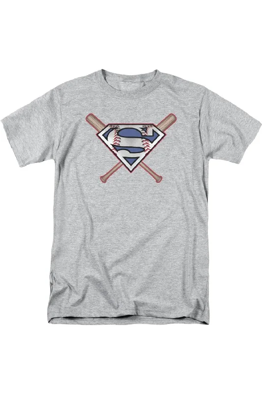 Elegant Men's Dress ShirtsSuperman Crossed Bats Short Sleeve Adult Tee / T-Shirt
