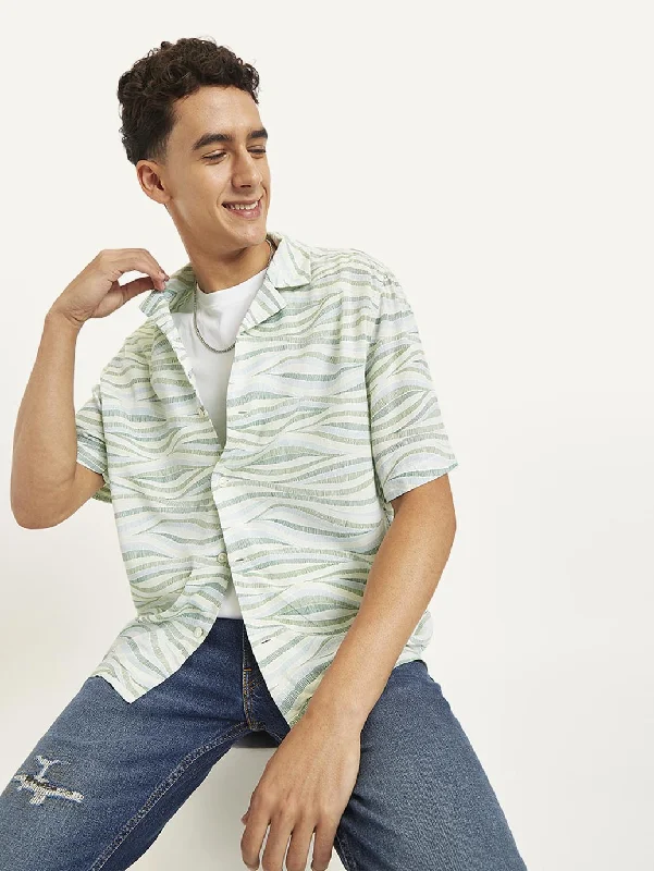 Men's Rugby Shirts for a Sporty LookMen's Printed Relaxed Fit Camp Shirt