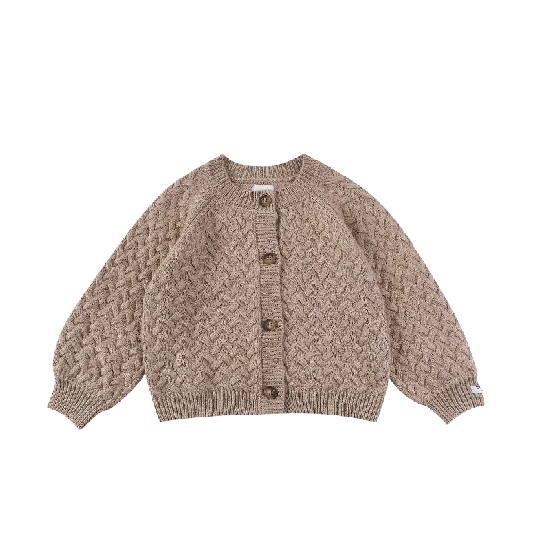 Fitted Men's Slim-Fit SweatersLoena Cardigan | Latte Melange