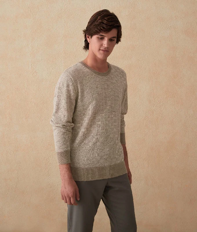 Men's Sweaters in Earthy TonesNew Patch Transfers Baby Alpaca Sweater