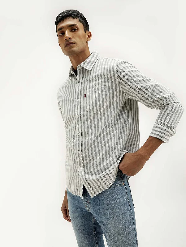 Men's Tennis Shirts for Court ComfortMen's Striped Slim Fit Corduroy Shirt