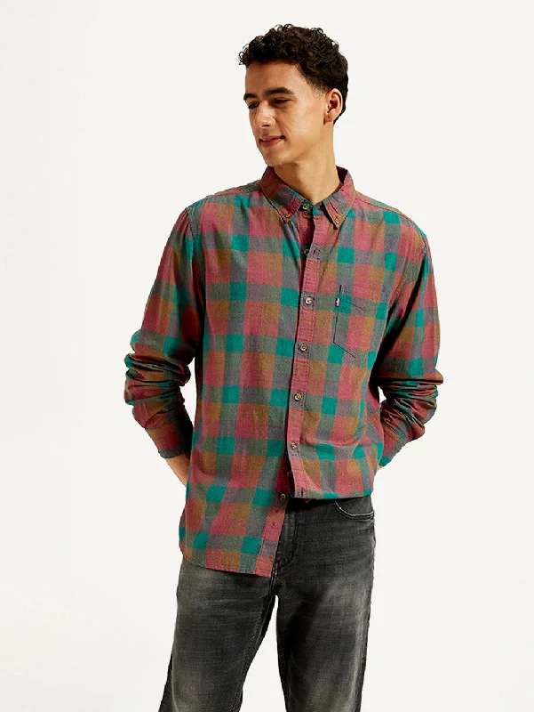 Men's Collared Shirts for Formal OccasionsMen's Checkered Slim Fit Shirt