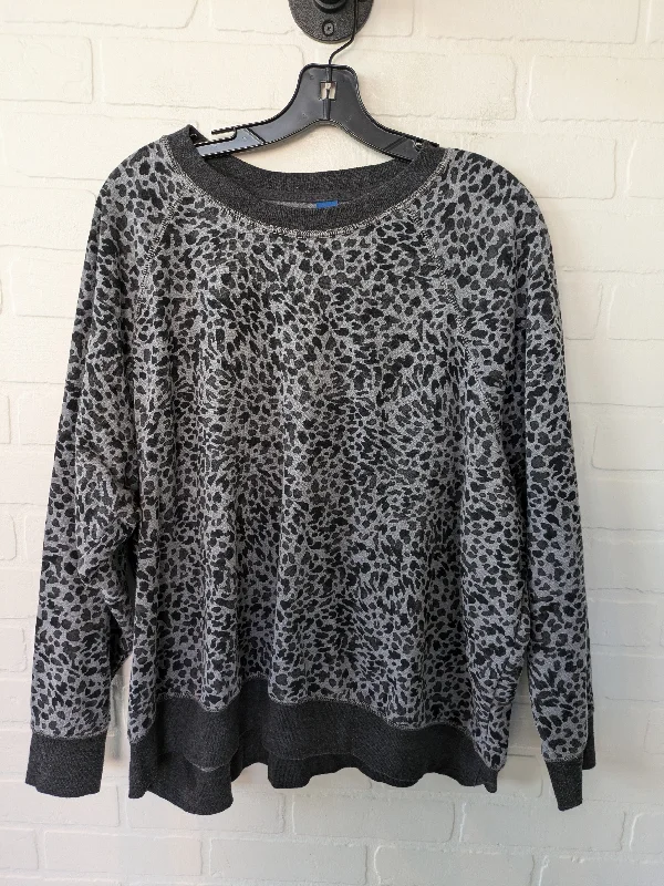 Men's Hoodies for SnowshoeingBlack & Grey Sweatshirt Crewneck Old Navy, Size Xxl