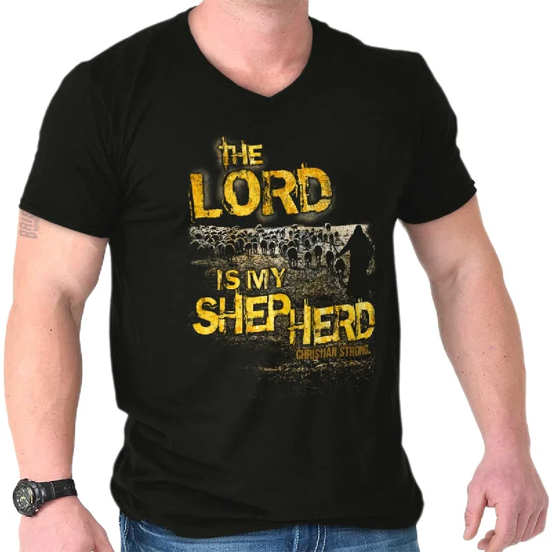 Men's Short-Sleeved ShirtsThe Lord Is My Shepherd V-Neck T-Shirt