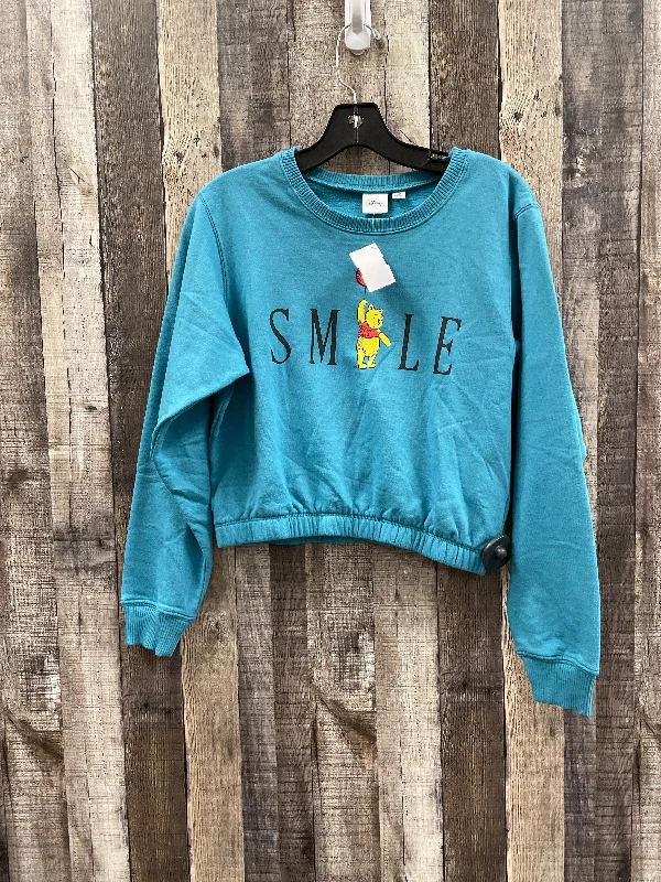Men's Hoodies with Secret CompartmentsSweatshirt Crewneck By Disney Store In Teal, Size: S