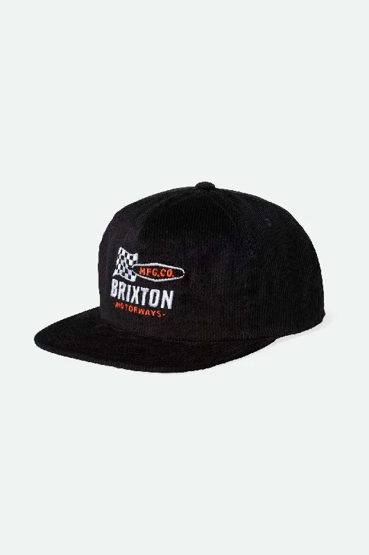 Gentlemen's Bowler HatsMotorways Snapback - Black Cord
