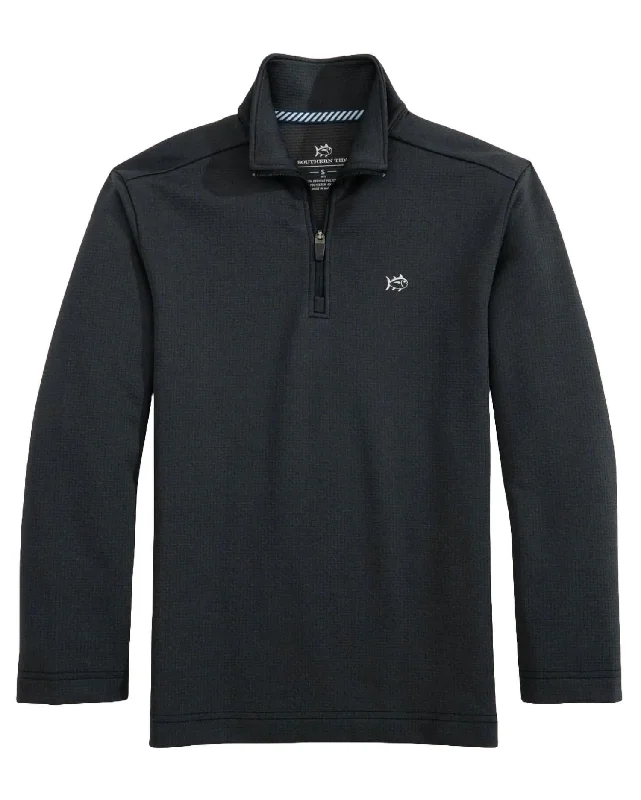 Men's Sweaters with Pockets and ZippersMen's Long Sleeve Schooner Qzip In Caviar Black Men's Sweaters with Pockets and ZippersMen's Long Sleeve Schooner Qzip In Caviar Black