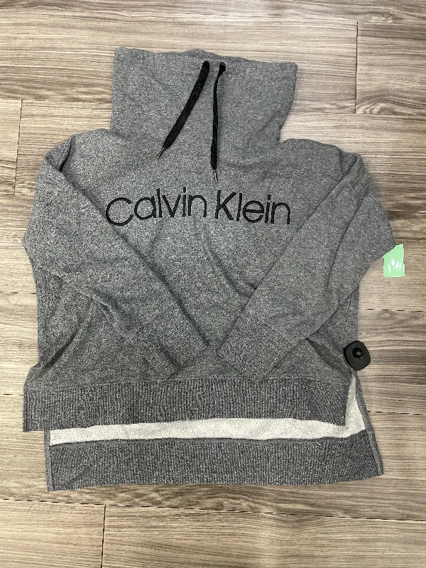 Men's Hoodies for TravelSweatshirt Collar By Calvin Klein In Grey, Size: L