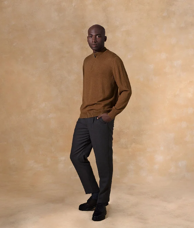 Men's Sweaters with Appliqué DetailsPremium Alpaca Jersey Sweater