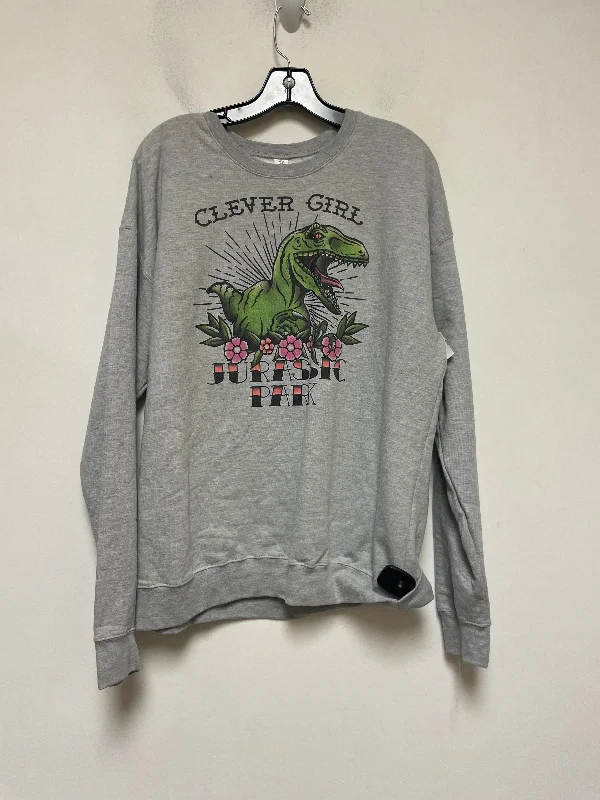 Men's Hoodies with Screen-Printed GraphicsSweatshirt Crewneck By Clothes Mentor In Grey, Size: L
