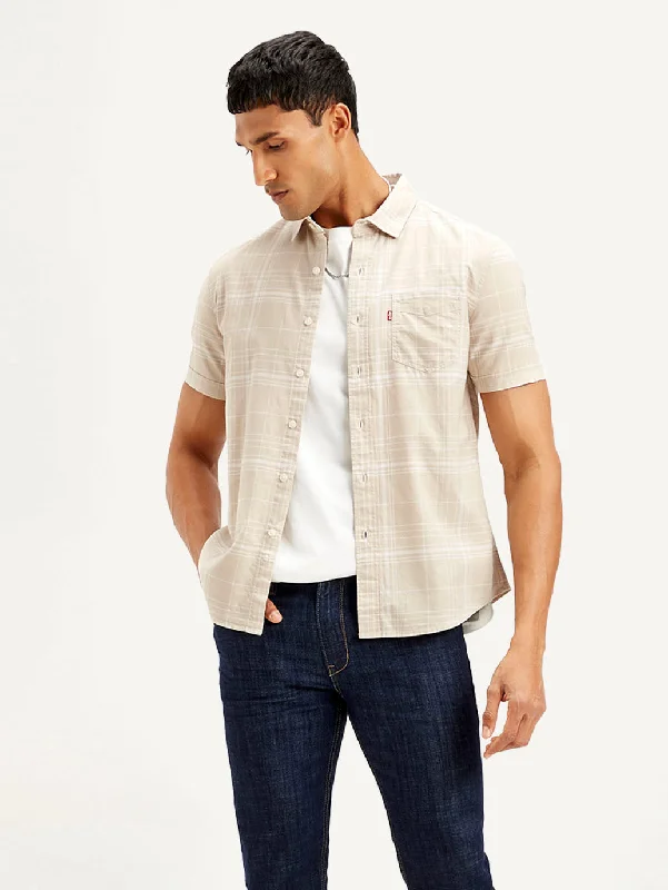 Classic Men's Dress ShirtsMen's Checkered Slim Fit Shirt