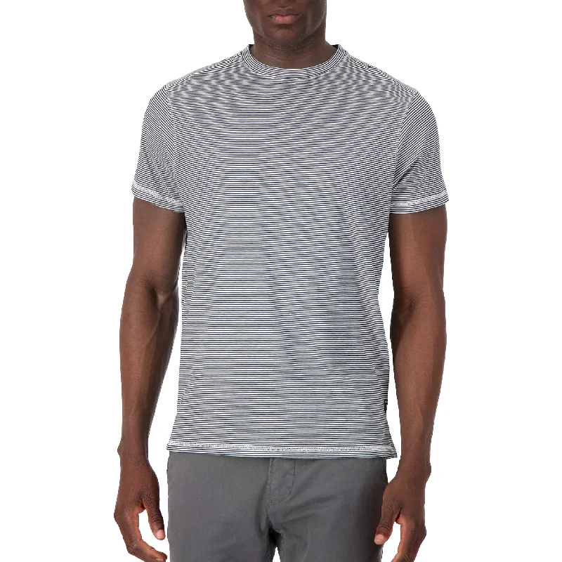 Men's Shirts with Animal PrintsShort Sleeve Shirt with Mini Stripes Print in Black