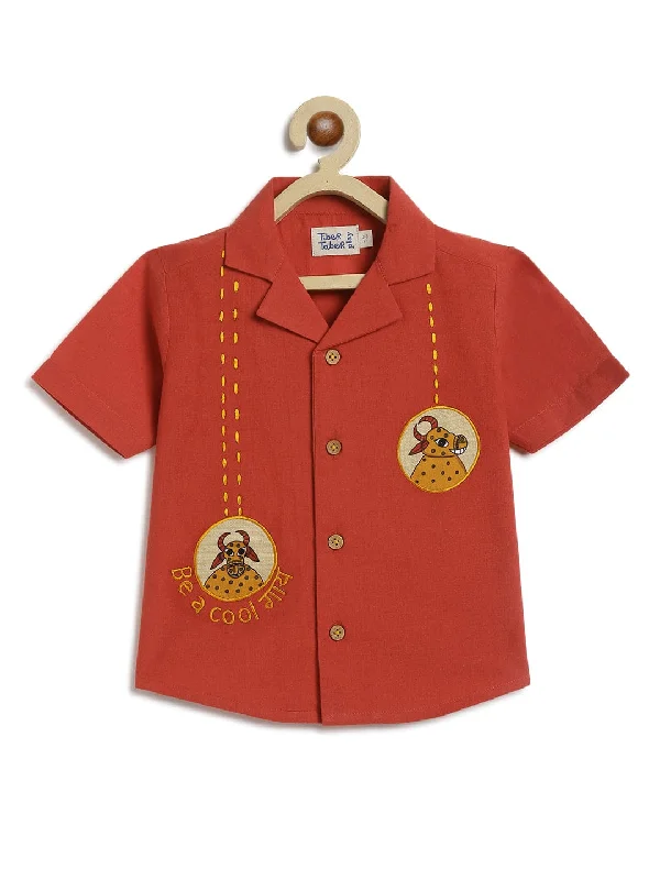 Men's Casual Friday Shirts for Relaxed Office DaysPre-Order: Unisex Cool Guy Shirt-Maroon