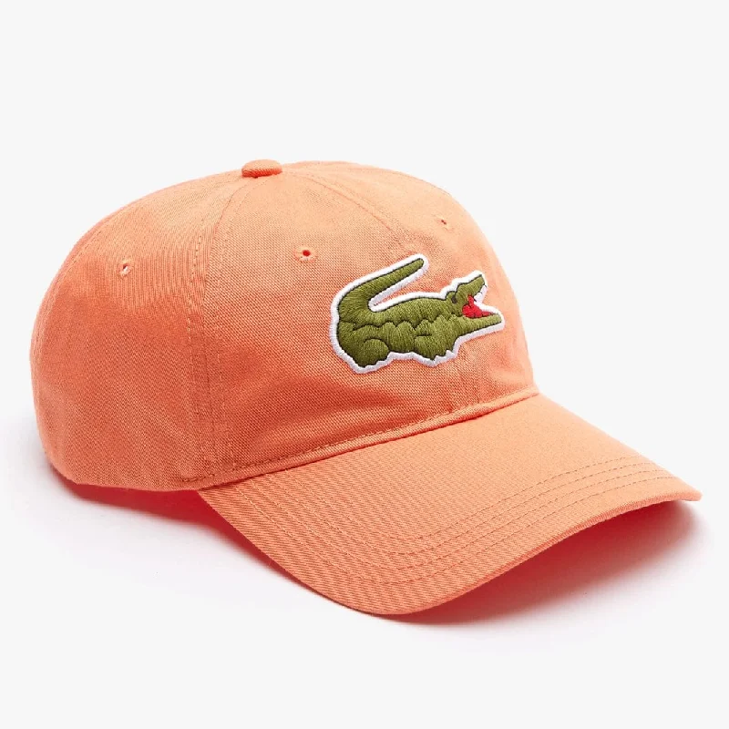 Lightweight Baseball CapsLacoste Men's Oversized-Croc Cap Orange RK4711