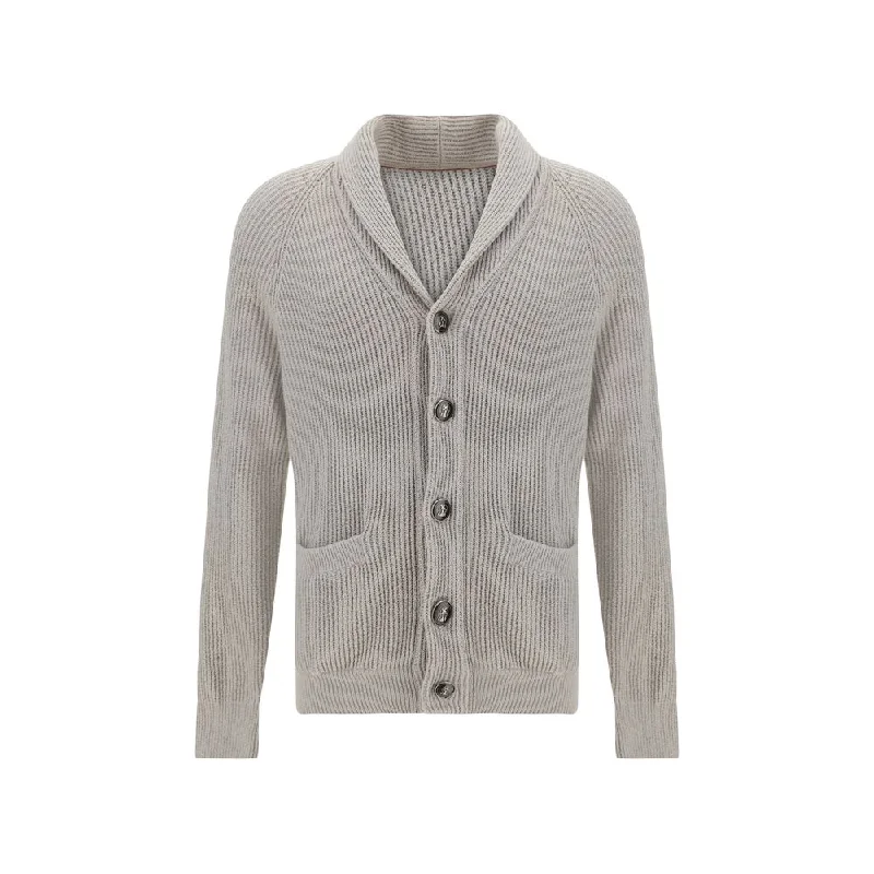 Men's Sweaters with Intarsia DesignsBrunello Cucinelli Men's Cardigan