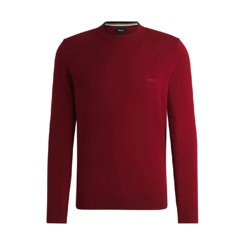 Men's Sweaters with ZippersVirgin-wool sweater with embroidered logo