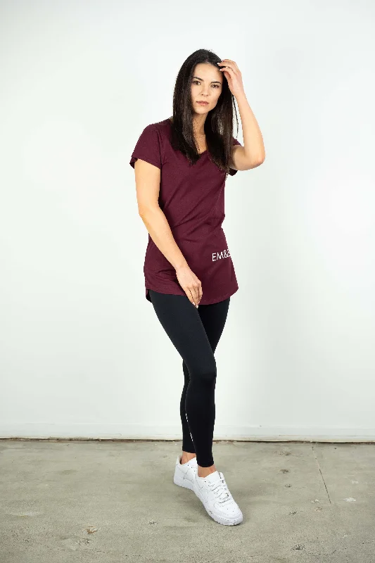 Men's Shirts with Wingtip CollarsLEILANI TEE BURGUNDY