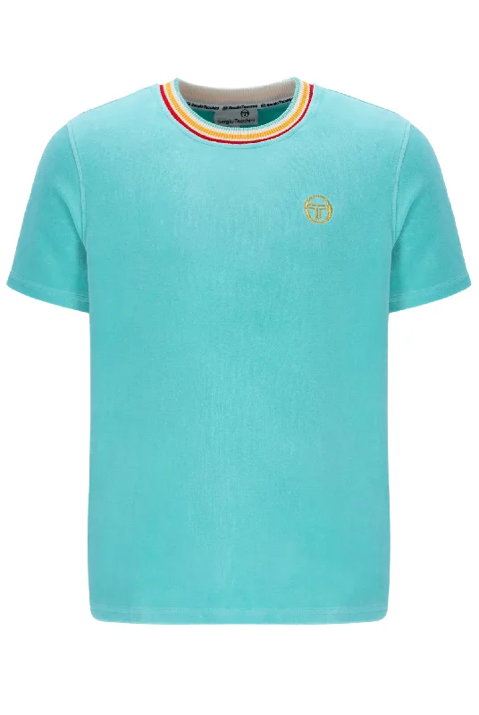 Men's Shirts with Belt AttachmentsSERGIO TACCHINI SLICE VELOUR T-SHIRT STM12122-288 POOL BLUE Men's Shirts with Belt AttachmentsSERGIO TACCHINI SLICE VELOUR T-SHIRT STM12122-288 POOL BLUE