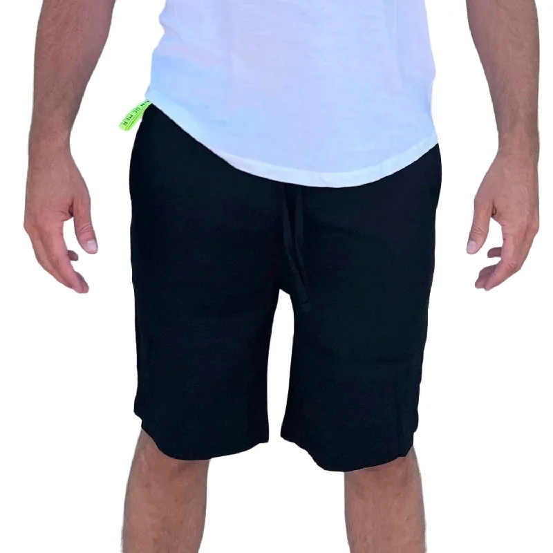 Men's Cotton Twill ShortsCasual Linen Shorts In Black