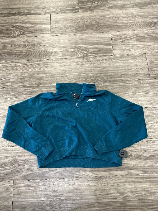 Men's Hoodies for Big and TallAthletic Sweatshirt Collar By Nike In Teal, Size: M