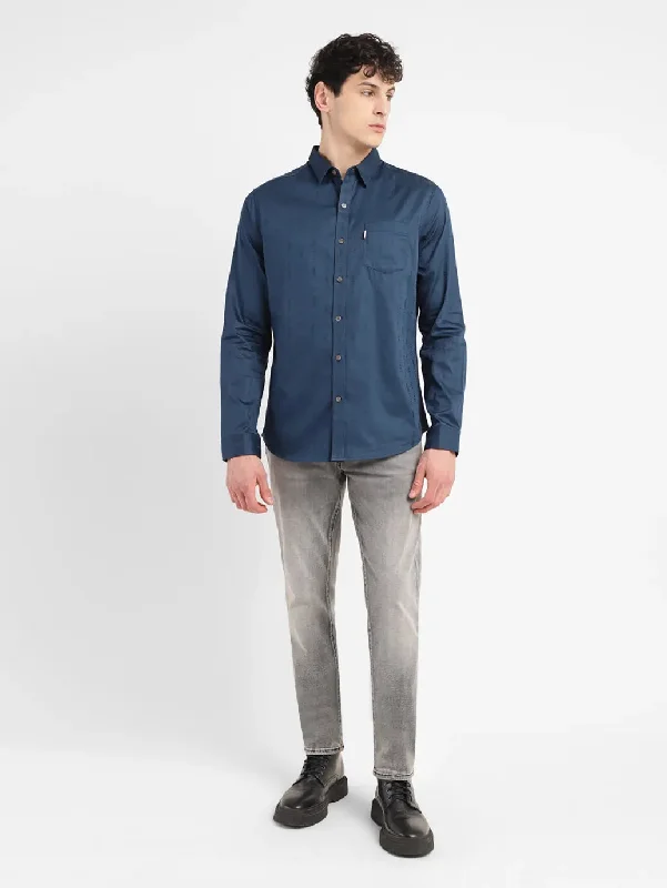 Men's Striped Shirts for a Maritime TwistMen's Self Design Slim Fit Shirt